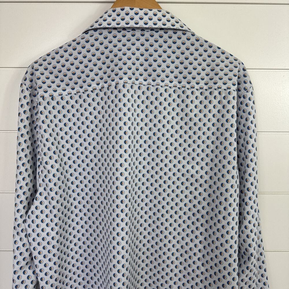 Construct Pattern Slim Fit No Iron Button Front S… - image 7